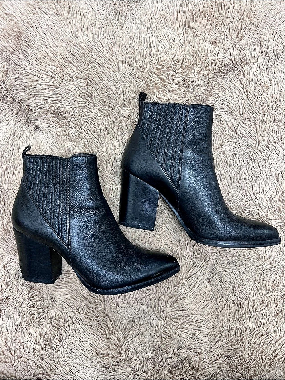Marc Fischer Black Pointed Toe Heeled Ankle Boots